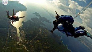 Skydive Hvar tandem jump with two cameramans